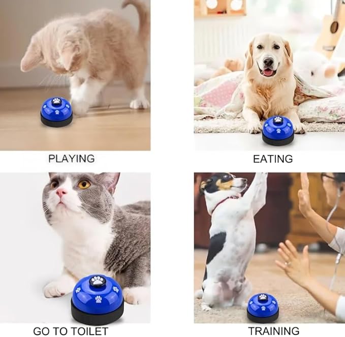 Pet Training Bell for Dogs & Cats – Potty Training Bell for Housebreaking, Obedience & Communication – Easy to Press, Durable & Loud – Indoor Puppy Training Tool (Blue)
