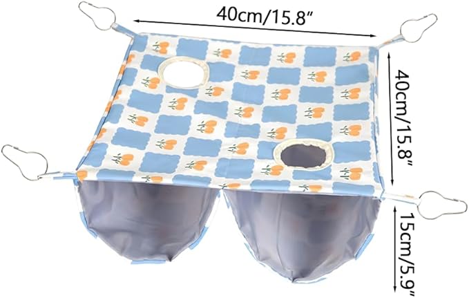 DONGKER Ferret Rat Hammock,Double-Layer Hanging Guinea Pig Tunnel Cave Includes 4 Stainless Steel Hooks for Hamster Sugar Glider Squirrel Chinchilla Playing Sleeping