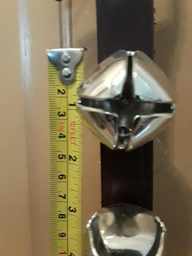 Warner Arctic Sleigh Bells Decorative Leather Strap Door Bells USA (10" with 3 Bells, Black Leather with Silver Bells)