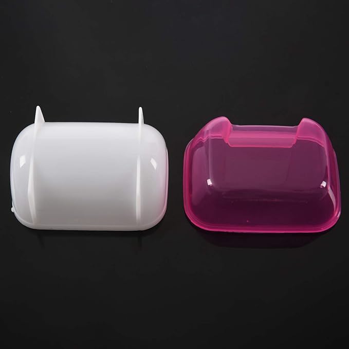 Pink White Small Hamsters Bathing Sand Cage Pet Bathroom 10 x 7 x 7cm