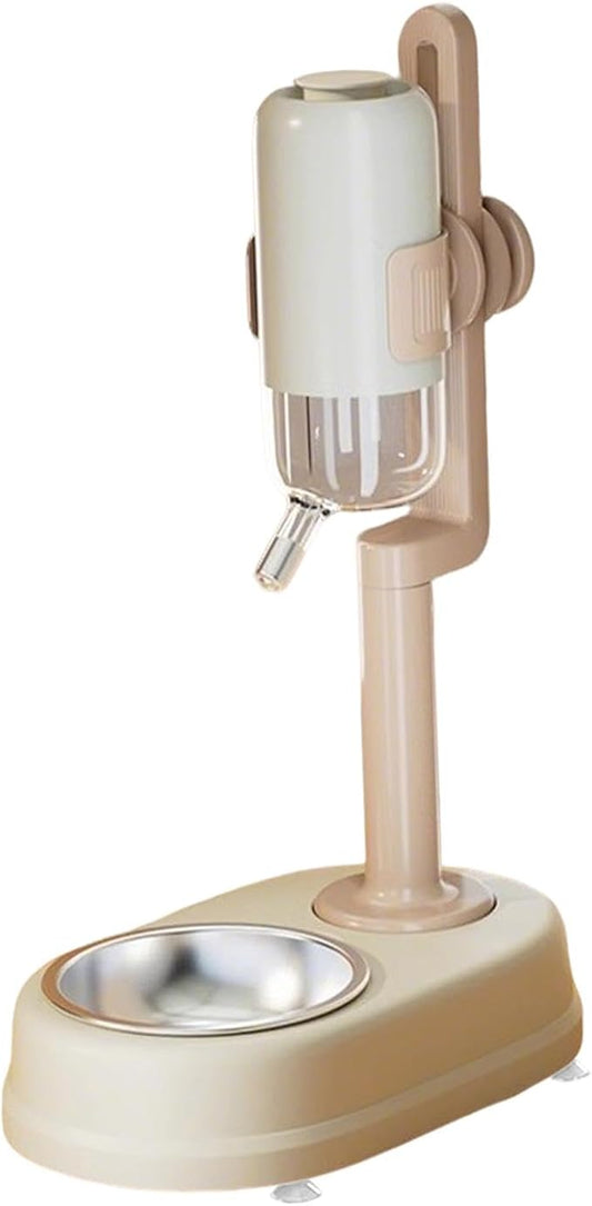 Pet Standing Water Dispenser Adjustable Height Multifunctional Pet Automatic Water Drinker for Small Animal Ferrets Cat Puppy, White