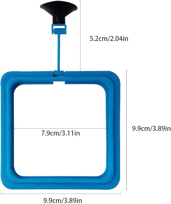 Fish Feeding Ring Floating Food Feeder Circle with Suction Cup Easy to Install Aquarium (Square)