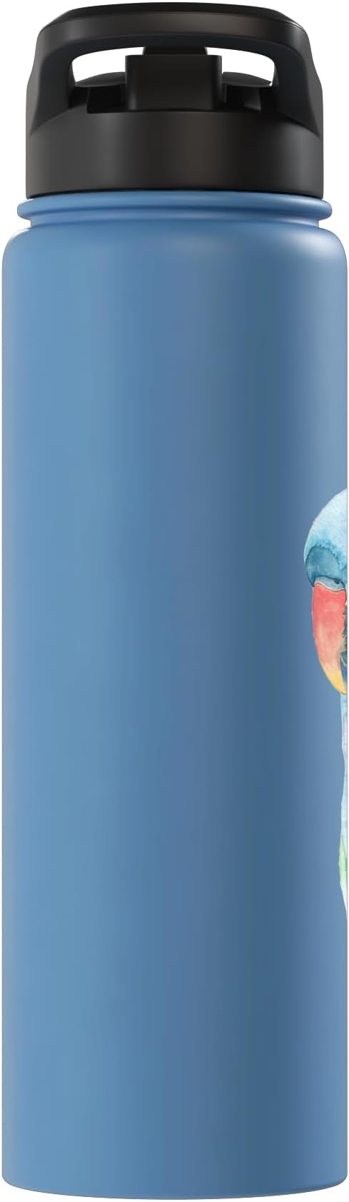 Red-brested moustached parakeet watercolor parrot portrait Stainless Steel Insulated Water Bottle
