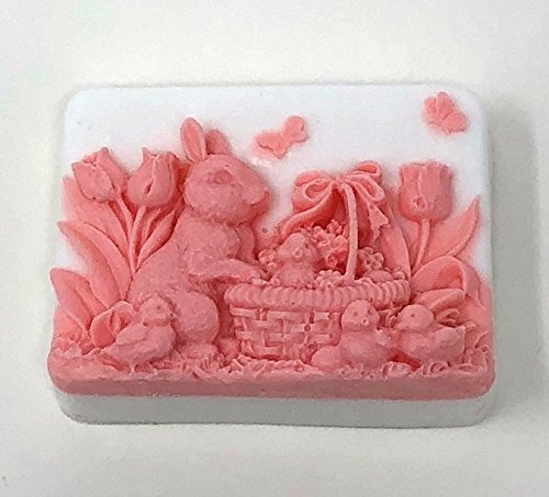 H&B Oils Center Co. Easter Bunny Basket Glycerin Soap Bar Easter Gift Favors Rabbit Soap Fresh Handmade All Natural Pure
