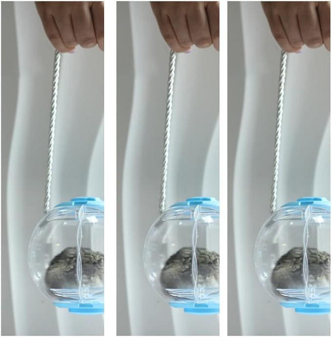 Hamster Ball, Transparent Hamster Running Ball Exercise Wheel Cage Accessories Hamster Toys, Large Space, Reduce Boredom, Increase Activity (Blue, 7.1inch)