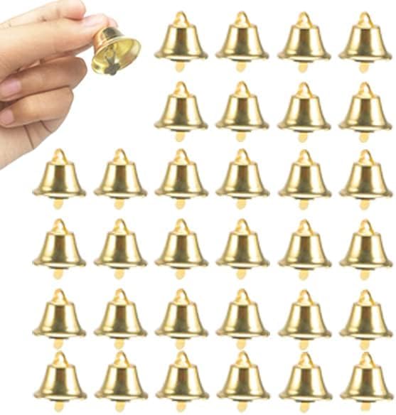 60PCS 26mm/1inch Gold Bells Mini Liberty Bells for Crafts Favor Decorating and Making Wind Chimes