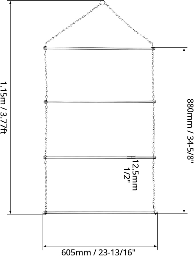 QWORK Horse Blanket Rack - 23.6 x 45.3 in, 2 Pack Heavy Duty Stainless Steel 4-Rail Hanging Storage for Blankets/Towels/Pads/Saddle, Rust-Resistant Organizer for Equestrian Gear