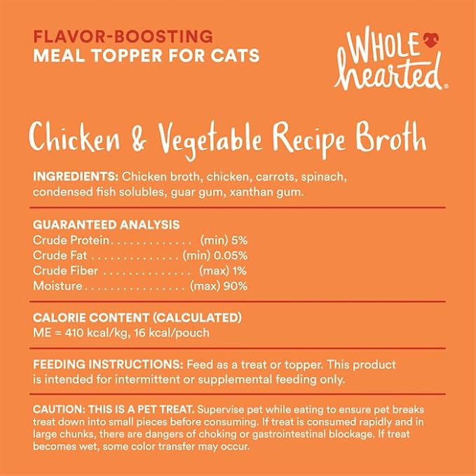 WholeHearted by Petco Flavor-Boosting Wet Cat Meal Topper Broths Variety Pack 1.4 oz. Count of 12