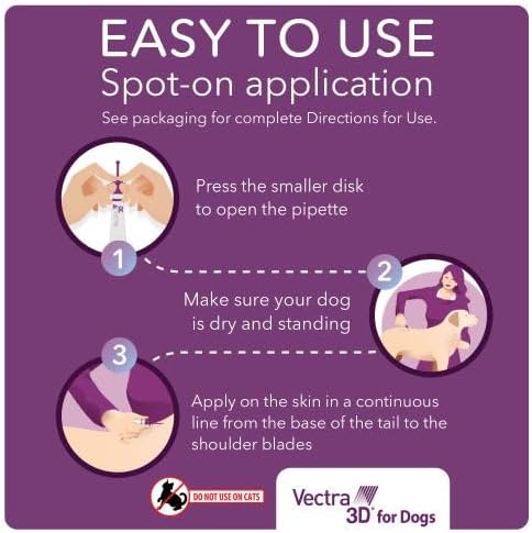 Vectra 3D Flea and Tick Prevention for Dogs, Kills and Repels Fleas, Ticks & Mosquitoes | Fast‑Acting, Waterproof, No Prescription Needed | Small Dogs 11-20 lbs, 3‑Month Supply