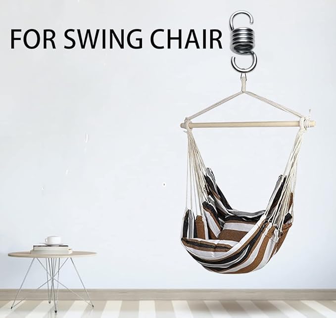 Heavy Duty Spring Hammock Chair Spring Porch Swing Springs Hook Suspension Swing Extension Spring for Hammock,Boxing Bag,Hanging Chair,Gym,Patio Swing Hange