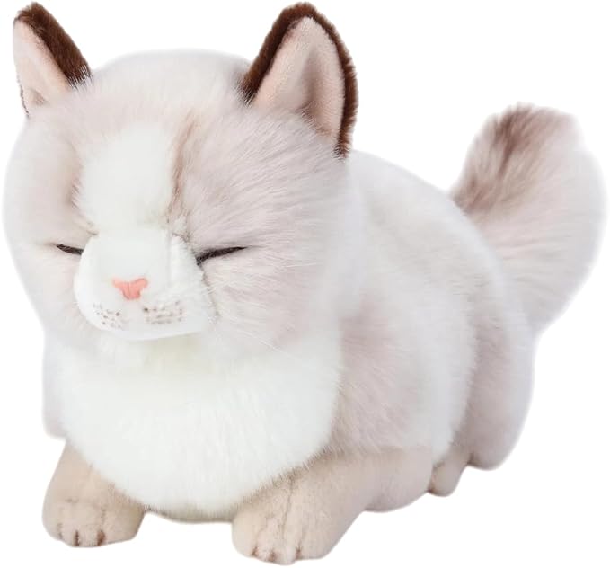 CU-MATE Adorable Stuffed Animals Cat -Handmade Plush Soft Cat -Present Gift for Boys/Girls (Sleeping Ragdoll Cat)