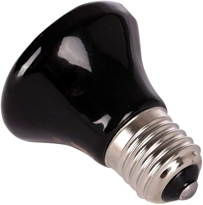 25W Mini Reptile Heat Lamp Bulb E26 Base Non-Light Emitting Infrared Ceramic Heat Emitter for Terrariums Turtles, Lizards, Snakes, and Small Pets 2-Pack