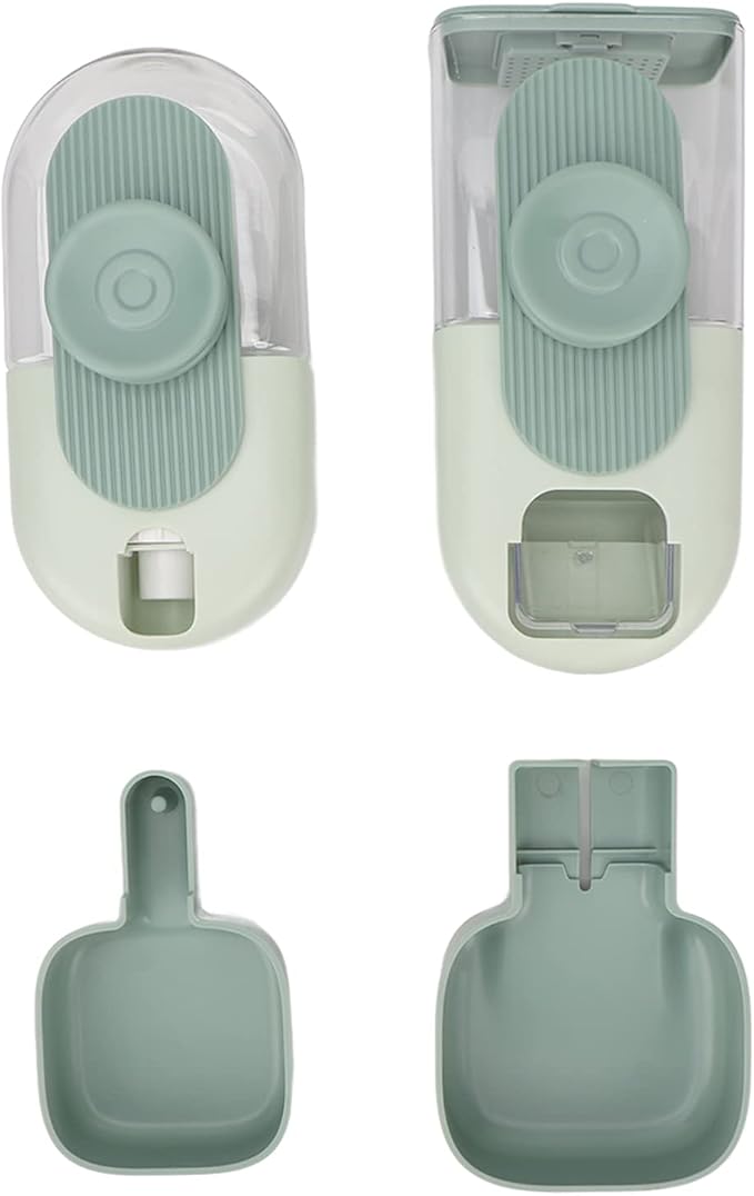 Cage Hanging Automatic Food Water Dispenser, Water Food Bowl for Cage Pet, Dog Cat Feeder and Water Dispenser, Feeding Station for Cats Dogs Ferrets Rabbit Bunny (Mint Green)