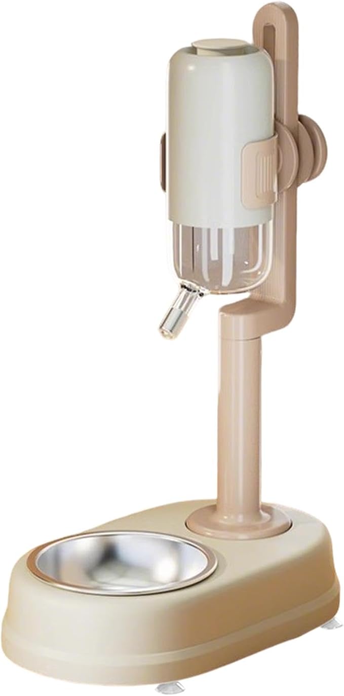 Pet Standing Water Dispenser Adjustable Height Multifunctional Pet Automatic Water Drinker for Small Animal Ferrets Cat Puppy, White