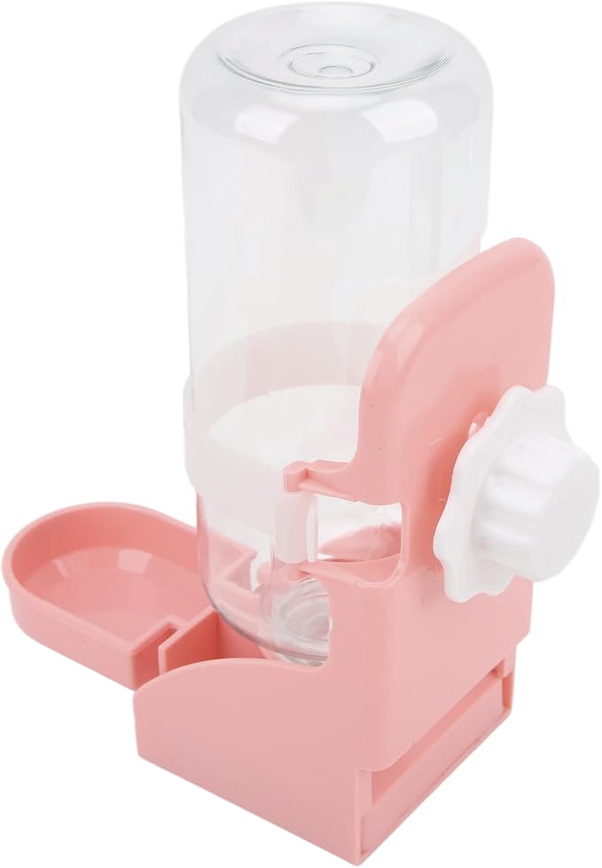 17oz Rabbit Water Bottle, Small Pet No Drip Hanging Water Dispenser, Automatic Bunny Water Bottle Water Feeder for Chinchilla Guinea Pig Hedgehog Ferret (Pink)