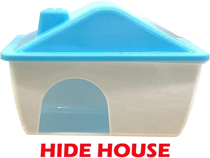2-Tiers Acrylic Clear Easy Setup Hamster Mouse Deluxe Palace House Habitat with Large Running Wheel Water Bottle Tower Food Bowl Hide House Deep Base Ground Expansion Outlet