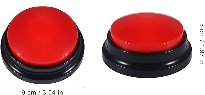 KINBOM Pet Communication Button for Dogs, 30 Seconds Voice Recording Button Dog Pet Training Buzzer Pet Interactivity Device Dog Bells for Potty Training, Not Include Batteries (Red)