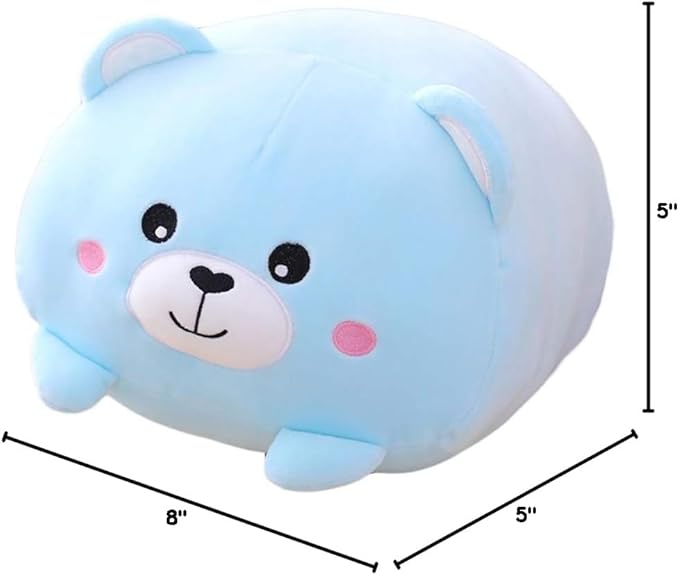 Bear Plush Stuffed Animal Toy Cylindrical Hugging Pillow Gifts for Kids Birthday, Valentine, Christmas, 8inch