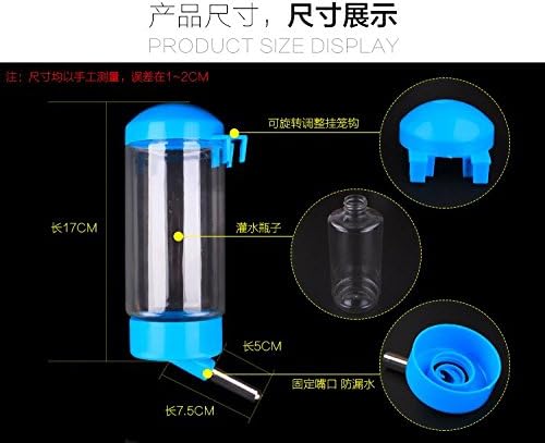 S-Lifeeling Hanging Automatic Pet Water Feeders in Hand No-Drip Small Pet Bottle 500ml, 16.9 Oz Automatically Feeding Water