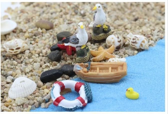 2Pcs Seagull Garden Figurines, Resin Bird Statues for Fairy Garden, Landscape Decor, Micro Landscape, Aquarium and Terrarium Decor