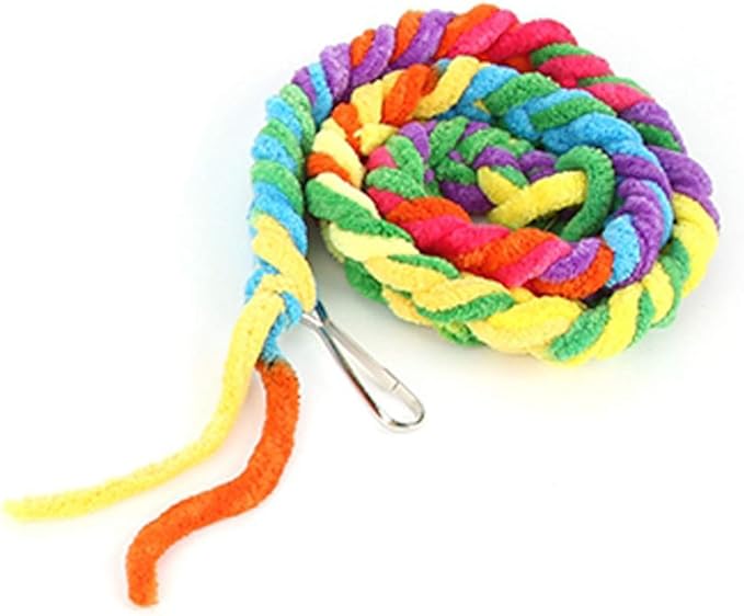 Cotton Rope Net Hanging Hammock for Hamsters, Parrots, & Parakeets – Colorful Climbing Play Space