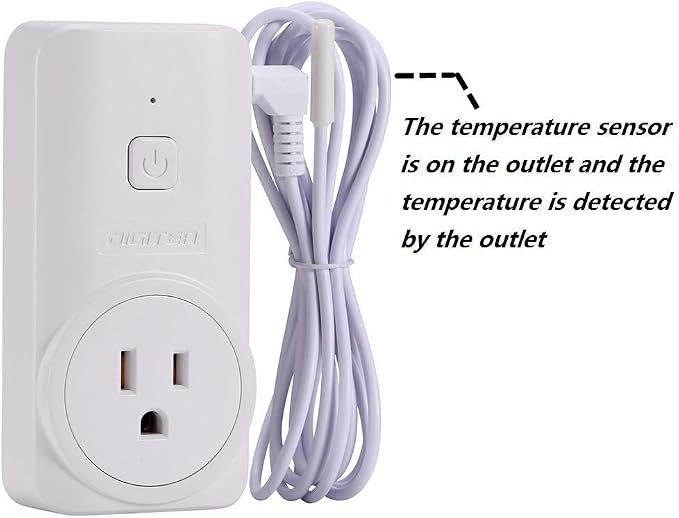 DIGITEN Wireless Temperature Controller Plug-in Thermostat Remote Control Reptile Thermostat Outlet with Temperature Sensor Wireless Thermostat for Home White
