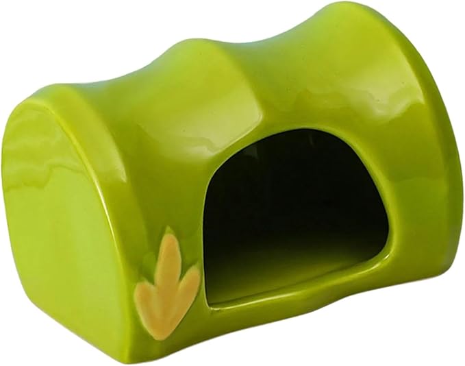 Gralara Ceramic Hamster House Hideout Habitat Decorations, Creative Tiny Hut Cave, Nest for Gerbils Rats Chinchillas Squirrel Rabbits, 10.2x8.7x3cm