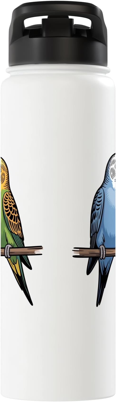 Parakeet Couple Cute Budgie Bird Lovers Art Stainless Steel Insulated Water Bottle