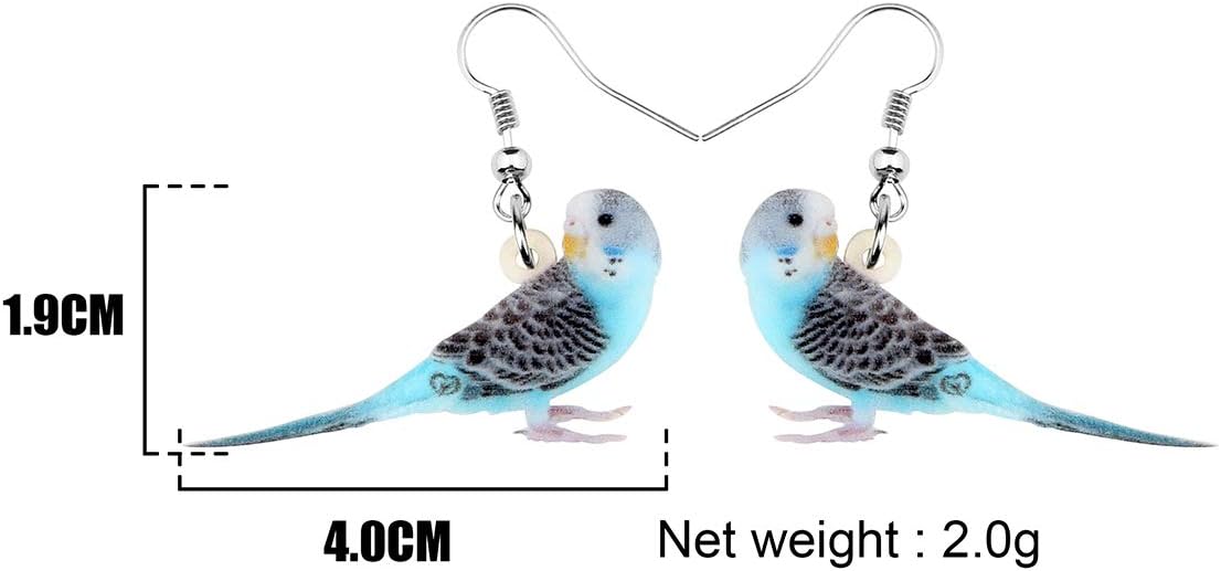 NEWEI Acrylic Cockatiel Gifts Cute Parrot Earrings Dangle for Women Bird Lovers Jewelry Ornament Charms