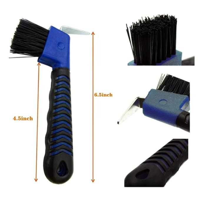 WHZAZGW 2 Pieces Horse Hoof Pick Brush with Soft Touch Rubber Handle,Portable Hoofpick,Random Colors
