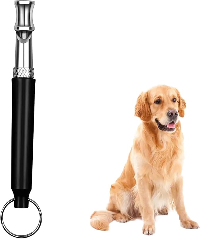 Dog Whistle to Stop Barking Neighbors Dog Ultra-Wide Frequency Ultrasonic Silent Dog Whistle for Dog 1 Free Lanyard Strap with Pack of 1 PCS Pet Whistle Black
