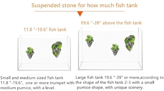 Hewnda Aquarium Decor - Floating Moss Rock Resin Stone - Fish Tank Decor, Small Aquarium Magic Hallelujah Floating Garden