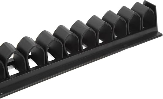 Horse Whip Crop Holder, Plastic Horse Whip Rack, Wall Mounted for Horse Stables, Black, Sturdy and Easy to Install, Holds up to 12 Whips