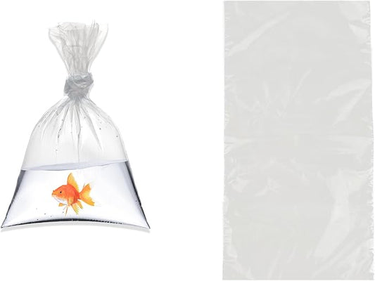 Aogigigio Fish Bags - 100pcs Clear Shipping Bags for Live Fish, 6"X12", Leak Proof, 2 Mil Thick