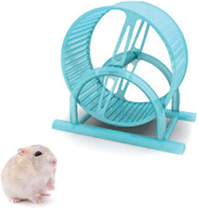 Hamster Wheel,Small Animal Exercise Wheel, Pet Comfort Treadmill Running Wheels, Silent Spinner Large and Easy Attach to Wire Cage for Syrian/Dwarf Gerbils Mice(Blue)