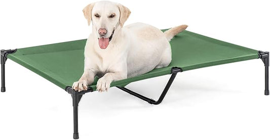Garnpet XL Elevated Dog Bed for Large Dogs, Extra Raised Dog Cot Beds, Heavy Duty Pet Cots with Durable Supportive Teslin Recyclable Mesh, Indoor & Outdoor Pet Bed