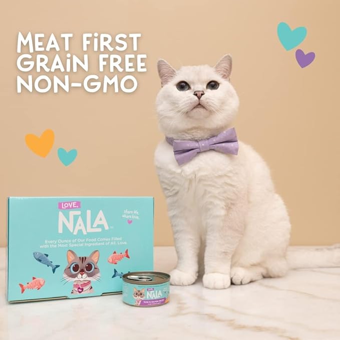 LOVE, NALA - Natural Adult Cat Wet Food - Tuna Pate with Spinach Recipe - 2.8 oz, Pack of 24 Cans - Grain-Free, Non-GMO, No Gums, No Carrageenan