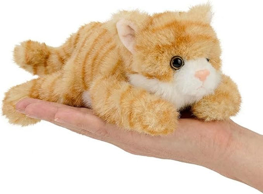 Cute Orange Cat Stuffed Animal Plush Toy - Weighted & Soft, Cute Small Plushie Gift for Kids, Girls, Boys, Adults. 8 inches