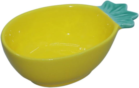 Small Guinea Pig Food Bowl Pineapple-Shaped Cute Ceramic Hamster Water Bowl Ferret Rat Chinchilla Rabbit Feeding Dish Young Animal Feeder(Yellow)