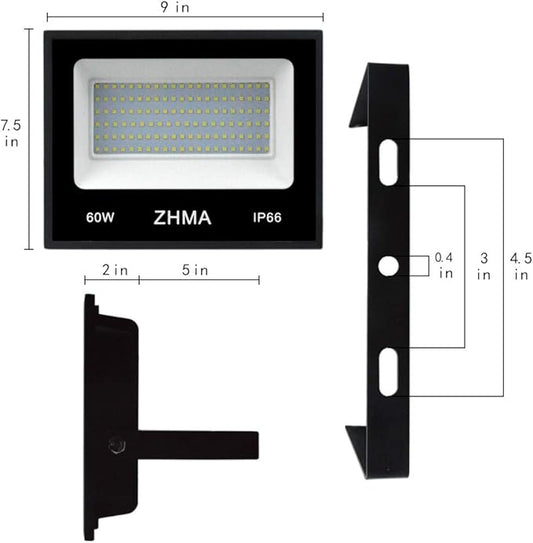 60W LED Black Flood Light with Plug, Black Light for Indoor/Outdoor Parties, Body Paints, Aquariums, Entertainment Venue