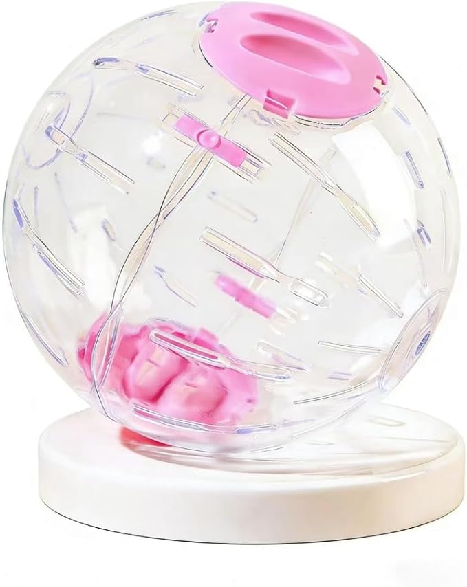 Crystal Ball Silent Hamster Ball 6.3 Inch Hamster Gerbil Running Exercise Wheel Hamster Dog Pet Toy Ball Small Animals Cage Accessories (Pink)