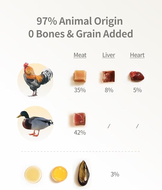 Cat Food - Freeze-Dried Food (Poultry Receipe 400g) + Wet Canned Food (Beef Receipe 100g*6 Cans)