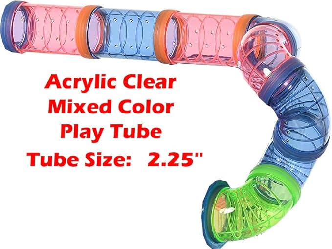 Pink Extra Large 23" Habitat Hamster Rodent Gerbil Mouse Mice Rat Wire Cage Long Crossing Tube & Deep Tray Expandable and Customizable 23.2" L x 14" W x 15.7" H