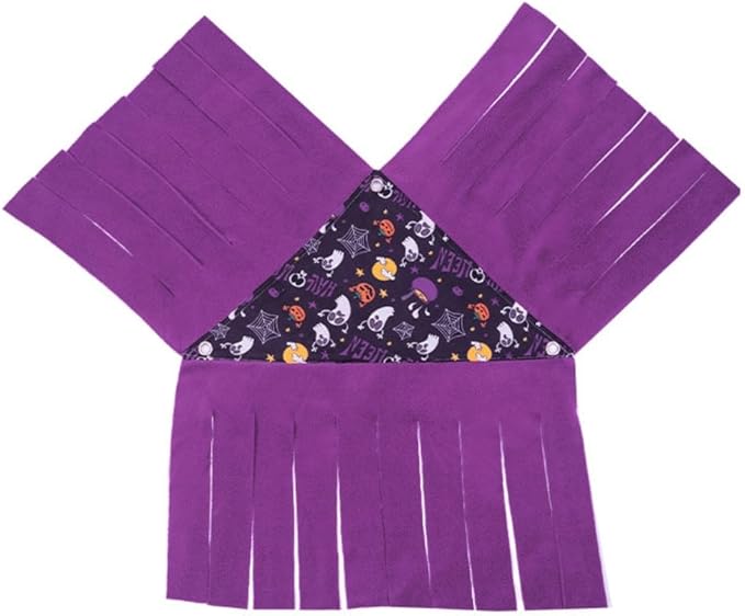 OMEM Guinea Pig Corner Hideout Fringed Triangle House with Hidden Hammock Tent for Hamster Rabbit Small Pet Habitat Décor (Purple)