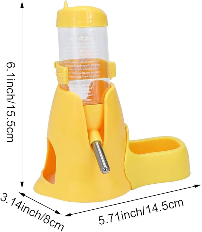 Litewoo 3 in 1 Hamster Water Bottle Small Animal Water Bottle with Food Container Base Hut Hanging Pet Automatic Feeding Drinking Dispenser for Dwarf Hamster Rats Mouse Gerbil Mice