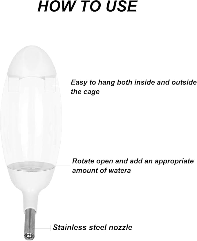 No-Drip Water Bottle/Feeder for Hamsters/Guinea Pigs/Ferrets/Rabbits/Cats and Dogs, Small Animals and Small Pets - for Use in Cages, Crates or Suspension Mounts.13.5 oz. Nozzle 10 mm, Yellow