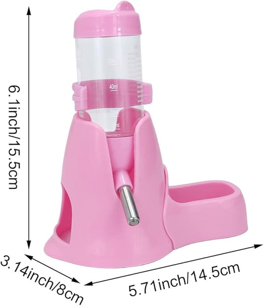 Litewoo 3 in 1 Hamster Water Bottle Small Animal Water Bottle with Food Container Base Hut Hanging Pet Automatic Feeding Drinking Dispenser for Dwarf Hamster Rats Mouse Gerbil Mice