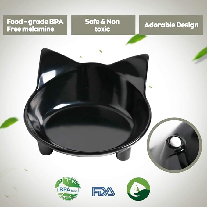 Dog Food Bowl & Cat Bowl – Non-Slip, Wide, Shallow Pet Dish for Whisker Fatigue Relief, Safe Food-Grade for Puppies & Rabbits