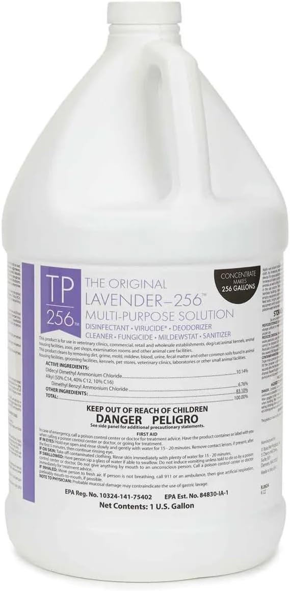 PUREPET 256 Kennel Cage and Surface Disinfectant The Original High Concentrate Vet Approved Cleanser (Lavender)