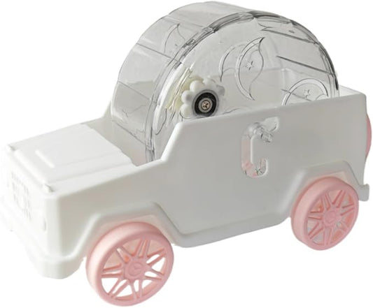 Hamster Running Wheel Car Shape Running Wheel Hamster Exercise Plastic Running Wheel (White,S)